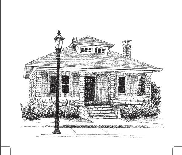 Pen and ink drawing of the Emmitsburg Dental Center building at 101 S. Seton Avenue